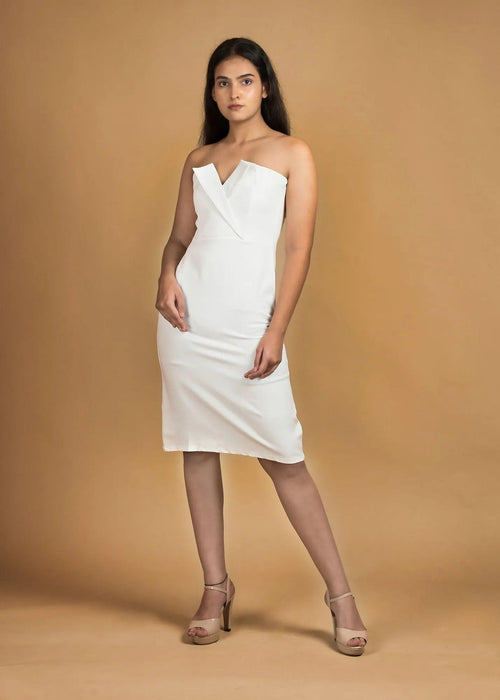 ELEGANCE MEETS STYLE PREMIUM CREPE BODYCON DRESS-Womenue