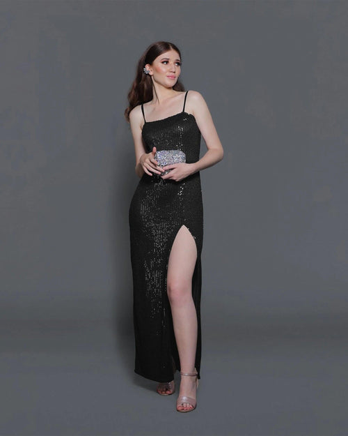 EMILY GOWN (BLACK)-Womenue