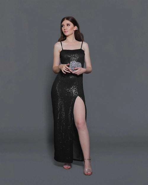 EMILY GOWN (BLACK)-Womenue