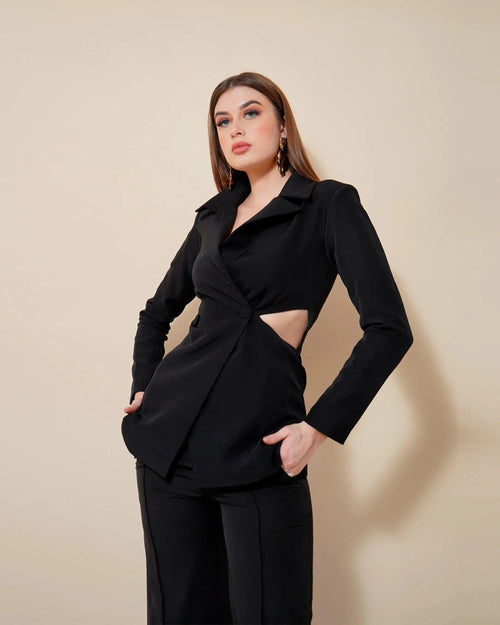 JANET FULL BLAZER (BLACK)-Womenue