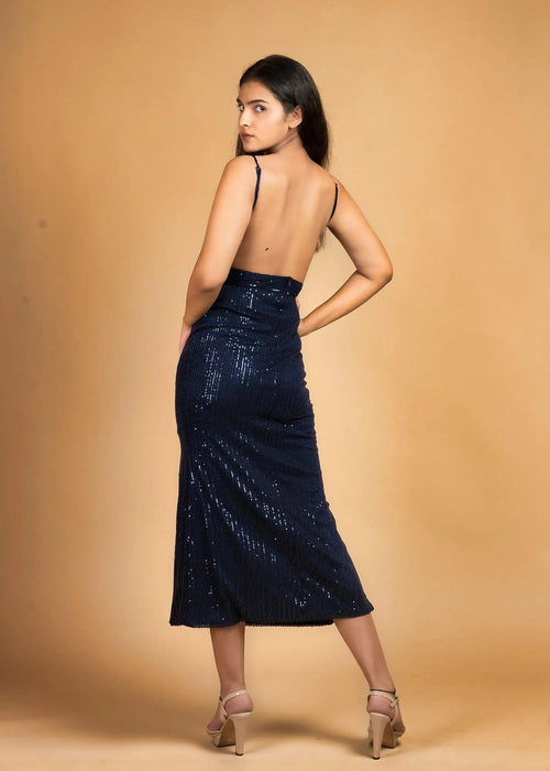 SLEEK SENSATION SEQUIN SLIP DRESS-Womenue